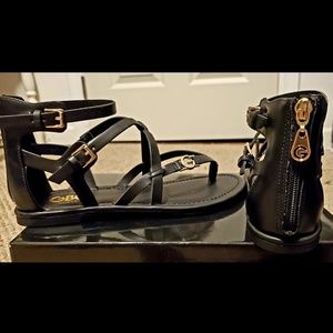 G by Guess - Black Gladiator Strappy Sandals